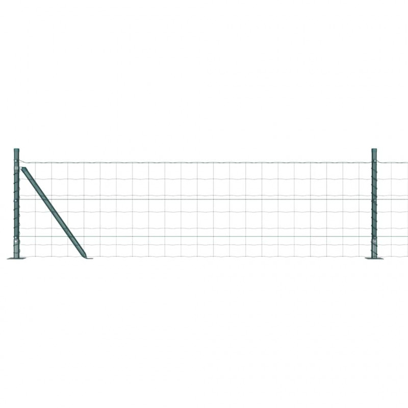Ogrodzenie z słupkiem Zielony 0,4 x 25 m Stal i PVC