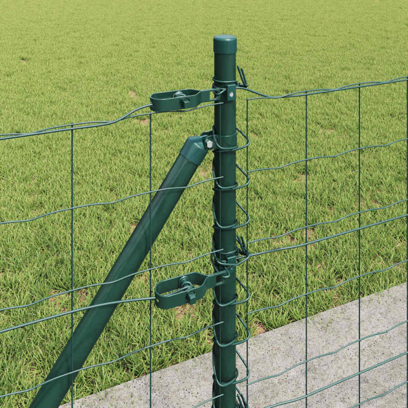 Ogrodzenie z słupkiem Zielony 0,6 x 25 m Stal i PVC