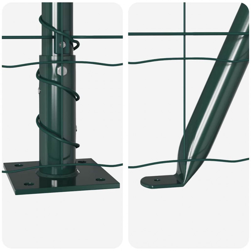Ogrodzenie z słupkiem Zielony 0,8 x 25 m Stal