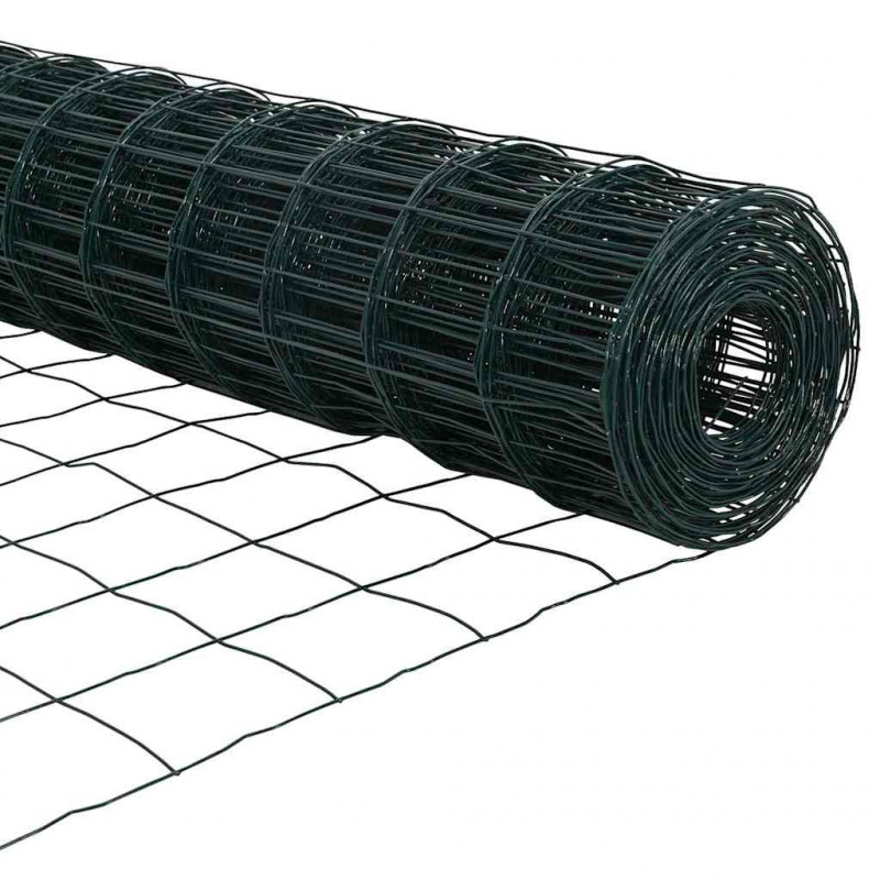 Ogrodzenie z słupkiem Zielony 0,8 x 25 m Stal