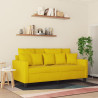 Sofa 2-osobowa, żółta, 140 cm, tapicerowana aksamitem