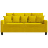 Sofa 2-osobowa, żółta, 140 cm, tapicerowana aksamitem
