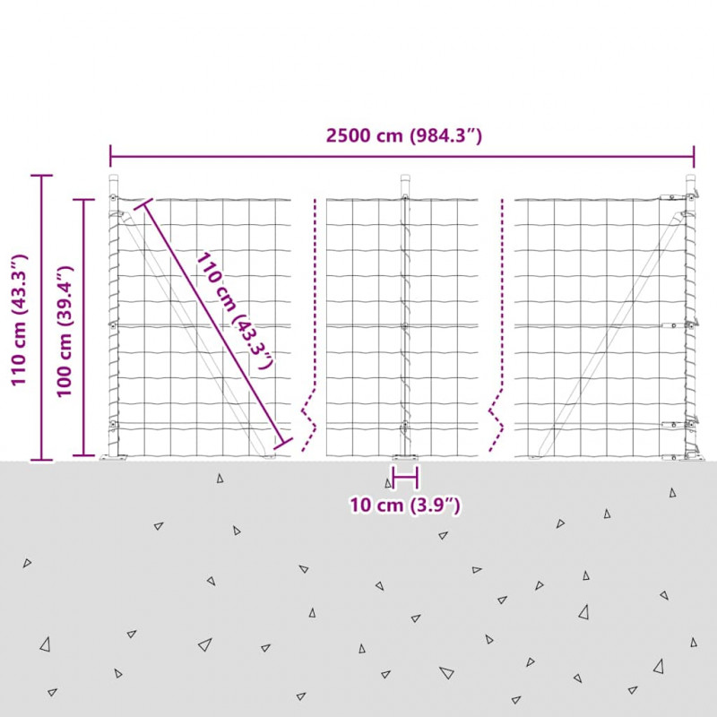 Ogrodzenie z słupkiem Zielony 1 x 25 m Stal