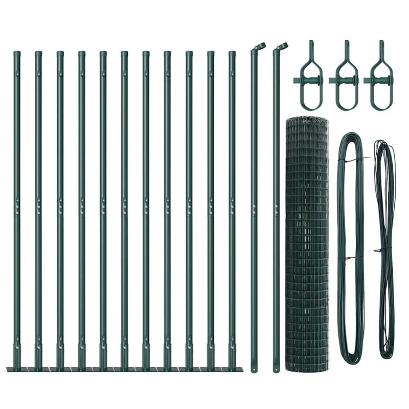 Ogrodzenie z słupkiem Zielony 1,2 x 25 m Stal