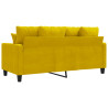 Sofa 2-osobowa, żółta, 140 cm, tapicerowana aksamitem