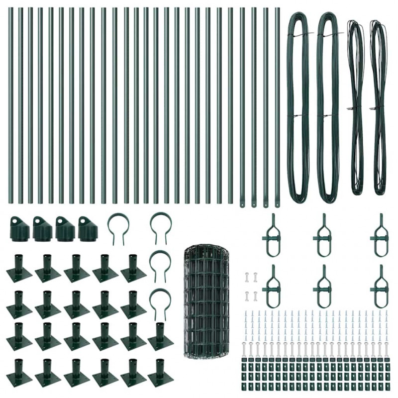 Ogrodzenie z słupkiem Zielony 0,6 x 50 m Stal i PVC