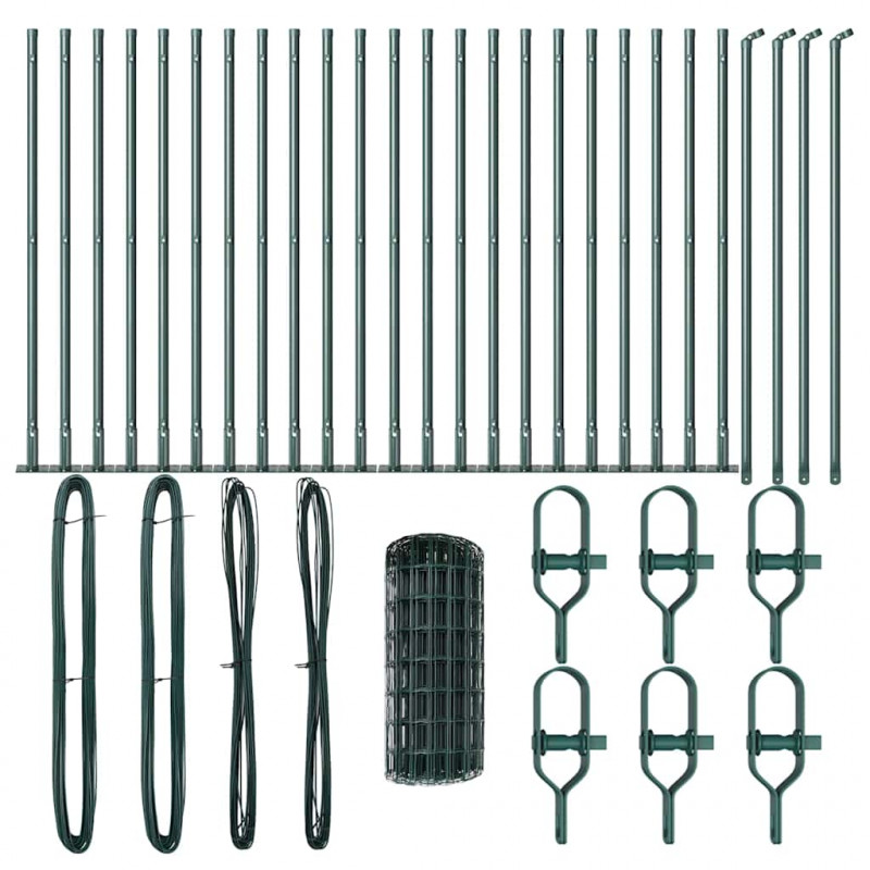 Ogrodzenie z słupkiem Zielony 0,4 x 50 m Stal i PVC