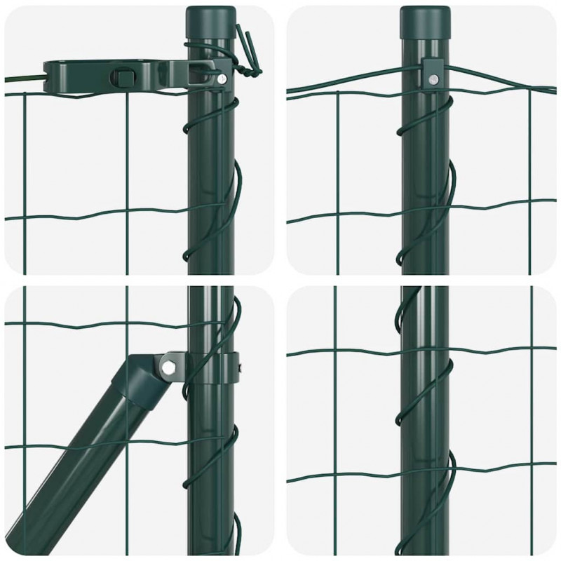 Ogrodzenie z słupkiem Zielony 0,4 x 50 m Stal i PVC