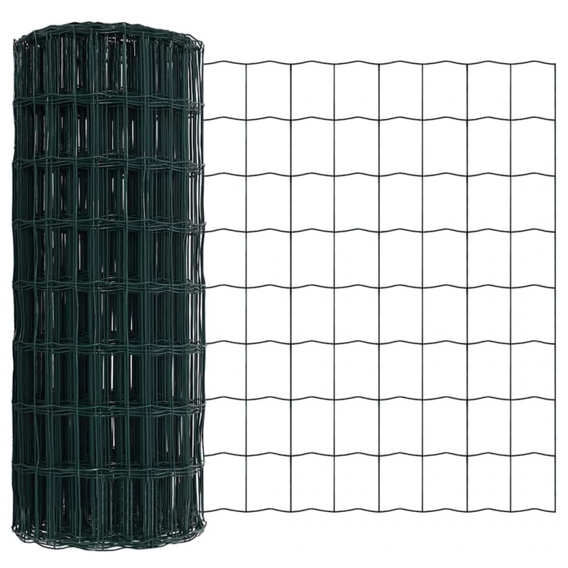 Ogrodzenie z słupkiem Zielony 0,4 x 10 m Stal i PVC
