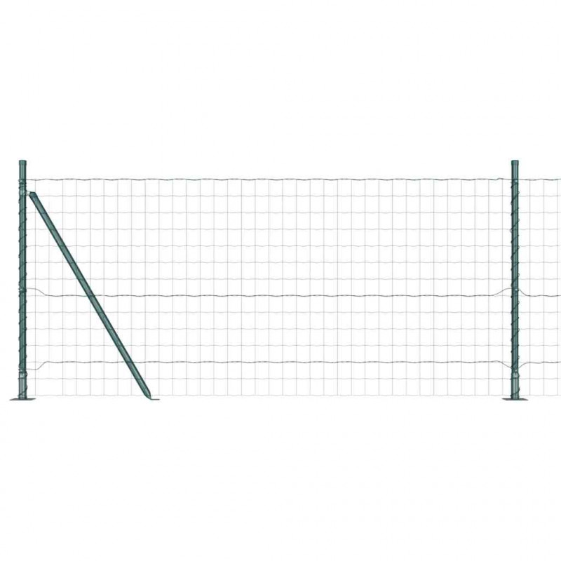 Ogrodzenie z słupkiem Zielony 1 x 10 m Stal
