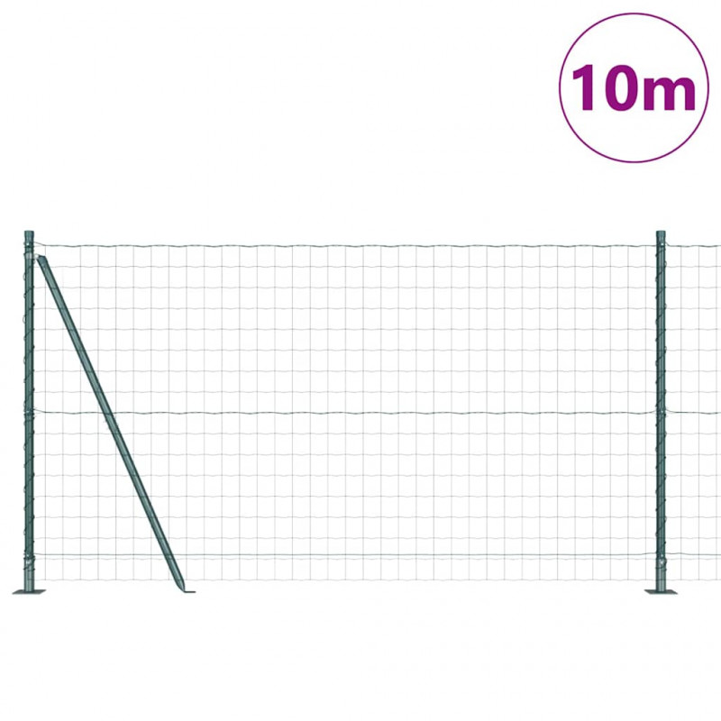 Ogrodzenie z słupkiem Zielony 1,2 x 10 m Stal
