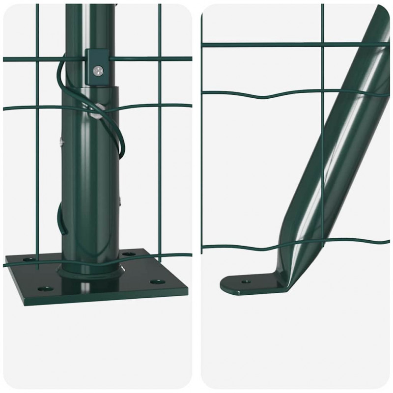 Ogrodzenie z słupkiem Zielony 1,2 x 10 m Stal