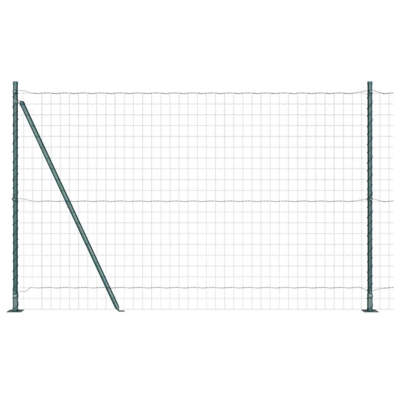 Ogrodzenie z słupkiem Zielony 1,5 x 10 m Stal