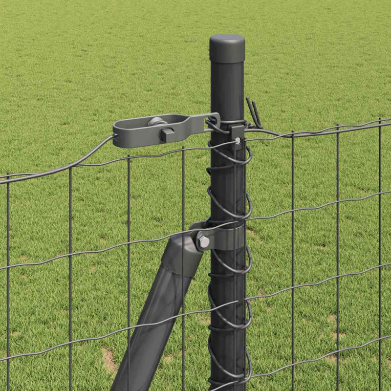 Ogrodzenie z słupkiem Szary 1,5 x 10 m Stal i PVC