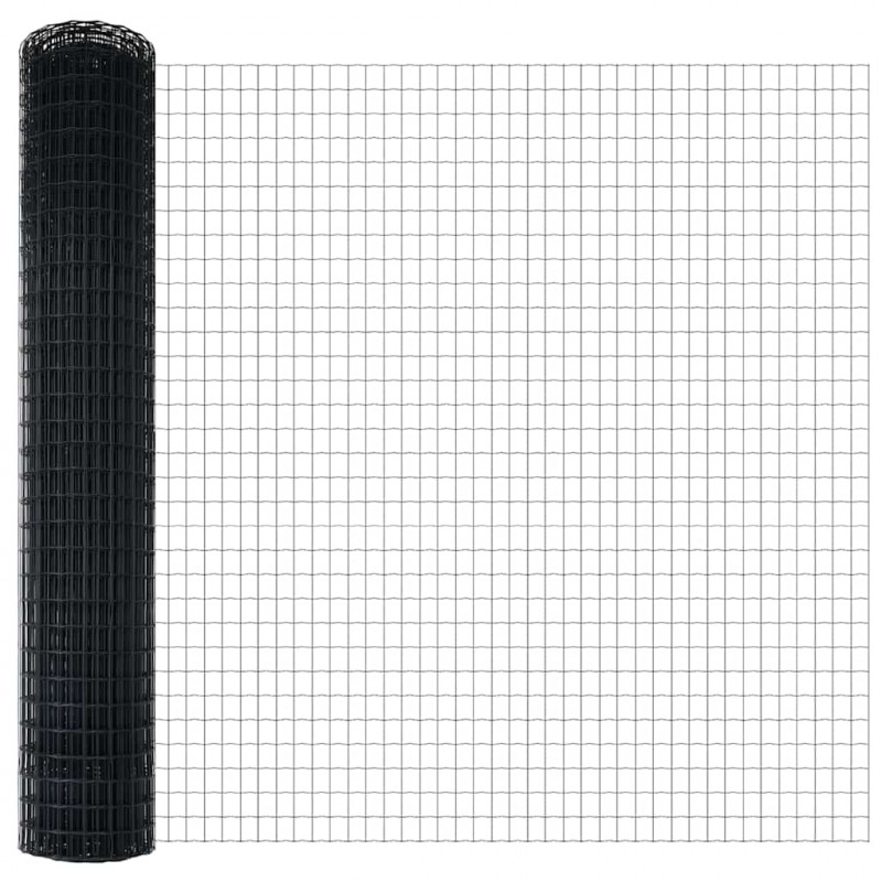 Ogrodzenie z słupkiem Szary 1,5 x 10 m Stal i PVC
