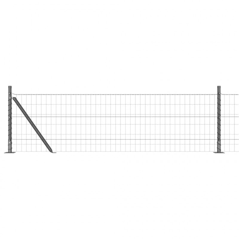Ogrodzenie z słupkiem Szary 0,6 x 10 m Stal i PVC