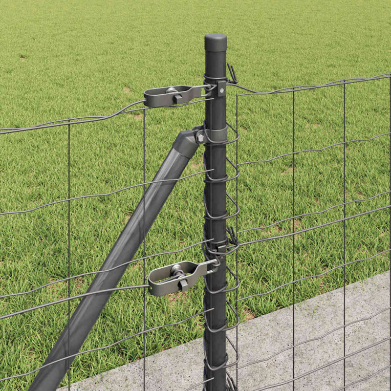 Ogrodzenie z słupkiem Szary 0,6 x 10 m Stal i PVC