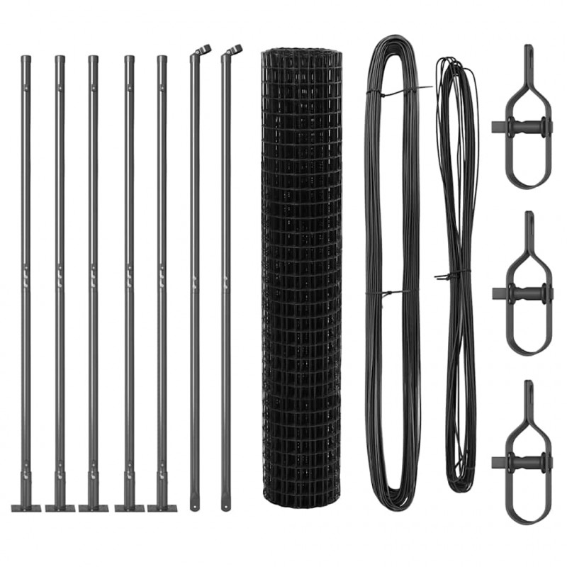 Ogrodzenie z słupkiem Szary 1,5 x 10 m Stal