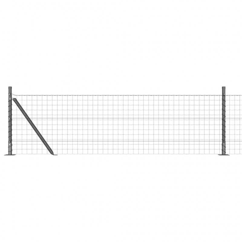Ogrodzenie z słupkiem Szary 0,6 x 25 m Stal i PVC