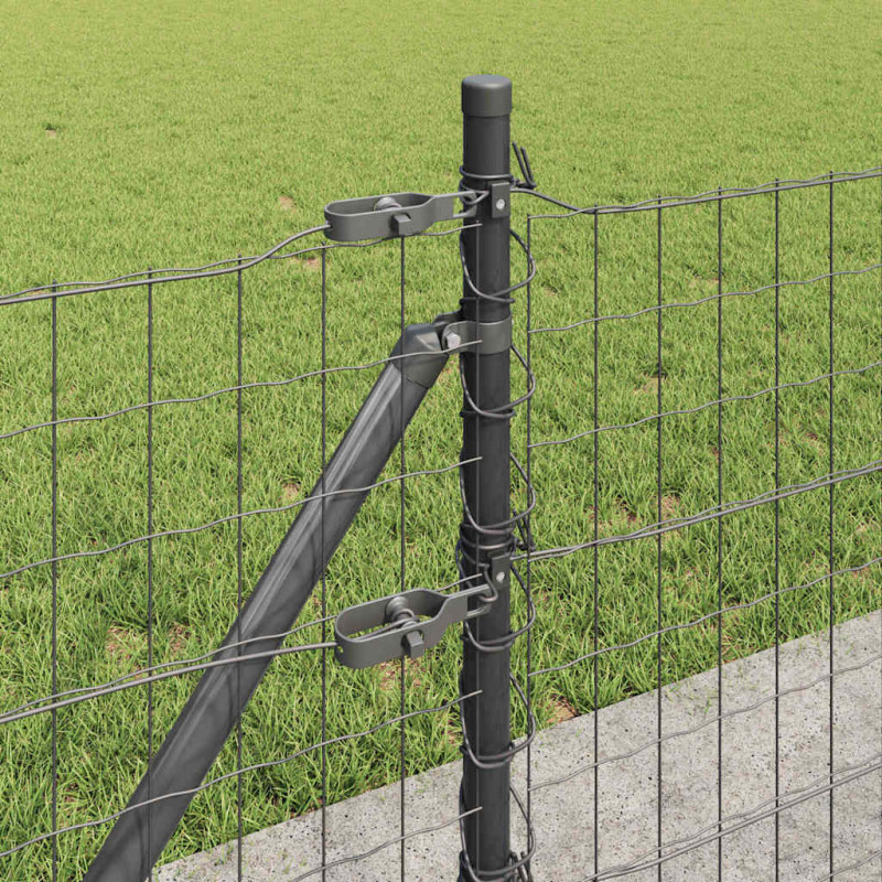 Ogrodzenie z słupkiem Szary 0,6 x 25 m Stal i PVC