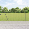 Ogrodzenie z słupkiem Szary 1,2 x 25 m Stal i PVC