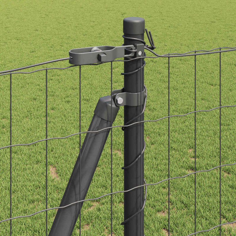 Ogrodzenie z słupkiem Szary 1,2 x 25 m Stal i PVC