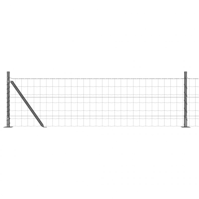 Ogrodzenie z słupkiem Szary 0,6 x 25 m Stal i PVC