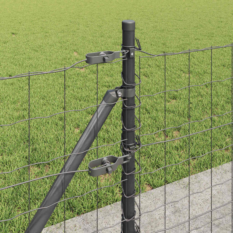 Ogrodzenie z słupkiem Szary 0,6 x 25 m Stal i PVC
