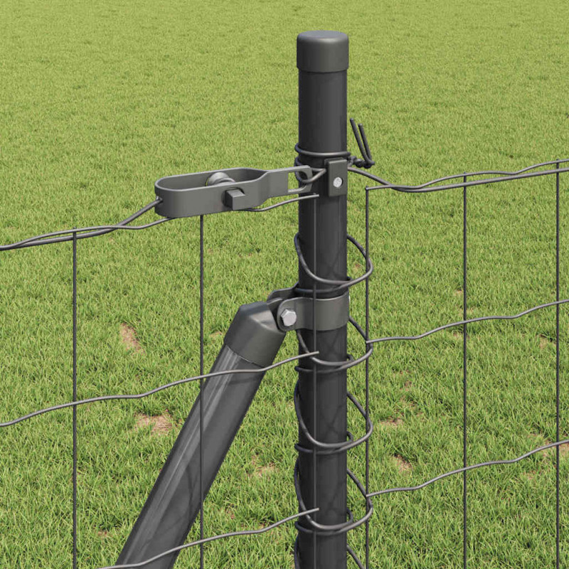 Ogrodzenie z słupkiem Szary 0,8 x 25 m Stal i PVC