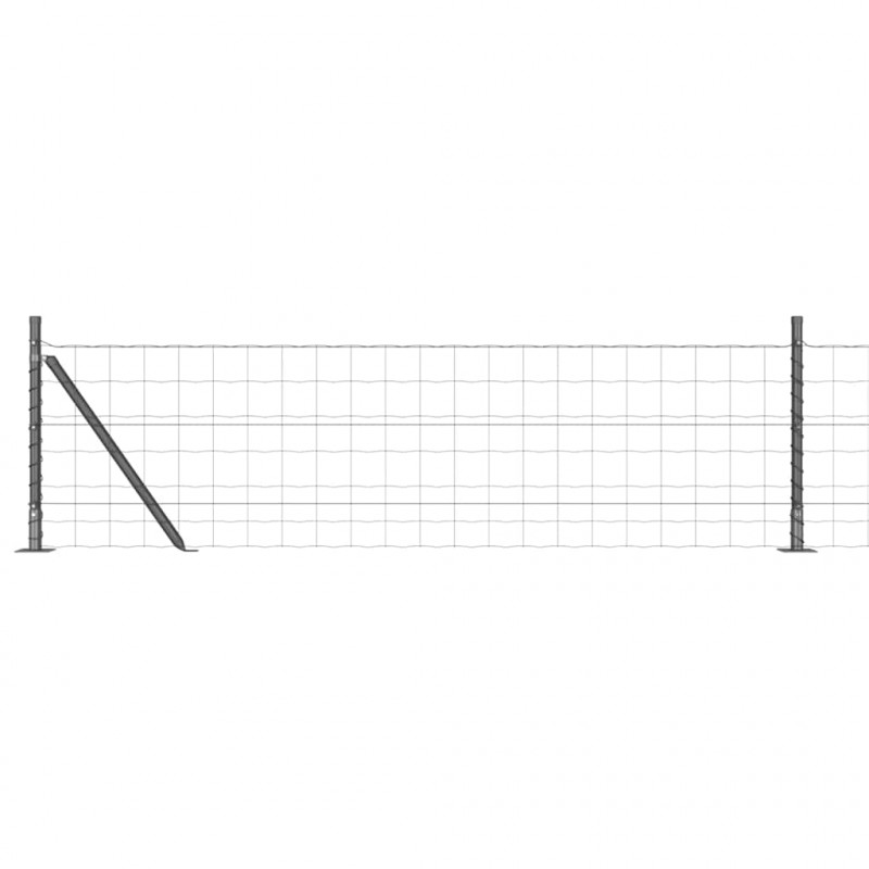 Ogrodzenie z słupkiem Szary 0,6 x 25 m Stal i PVC