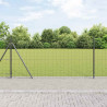 Ogrodzenie z słupkiem Szary 0,8 x 25 m Stal