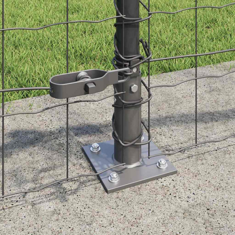 Ogrodzenie z słupkiem Szary 0,6 x 50 m Stal i PVC
