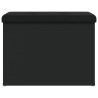 Ławka ze schowkiem, czarna, 62x42x45cm, materiał drewnopochodny