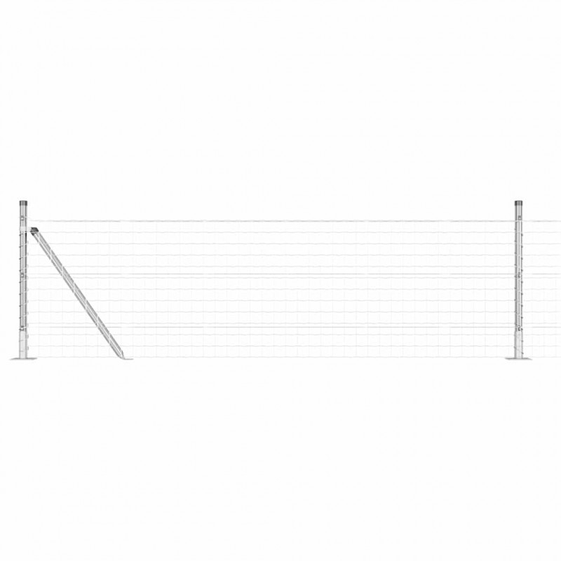 Ogrodzenie z słupkiem Srebrny 0,6 x 10 m Stal