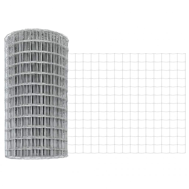Ogrodzenie z słupkiem Srebrny 0,6 x 10 m Stal