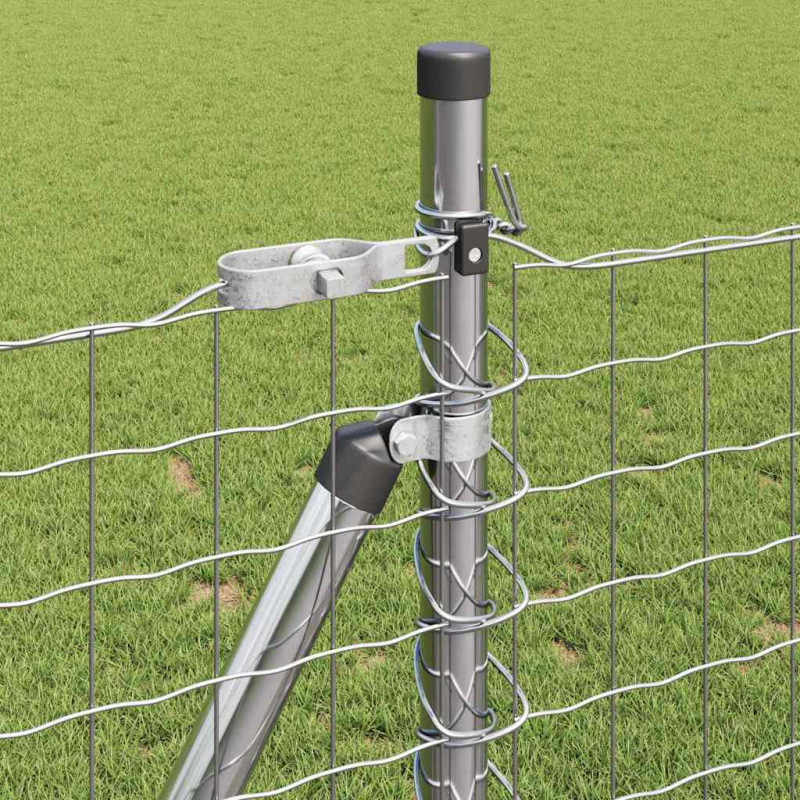 Ogrodzenie z słupkiem Srebrny 0,8 x 10 m Stal