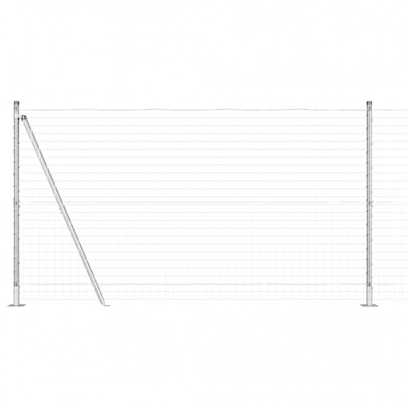 Ogrodzenie z słupkiem Srebrny 1,2 x 10 m Stal