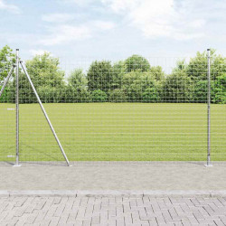 Ogrodzenie z słupkiem Srebrny 1,4 x 10 m Stal