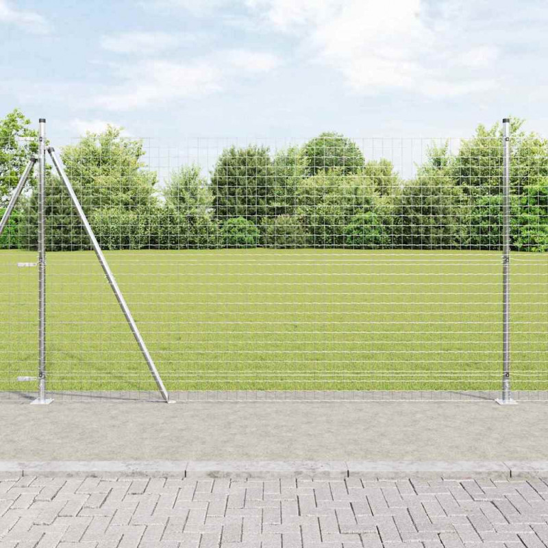 Ogrodzenie z słupkiem Srebrny 1,4 x 10 m Stal