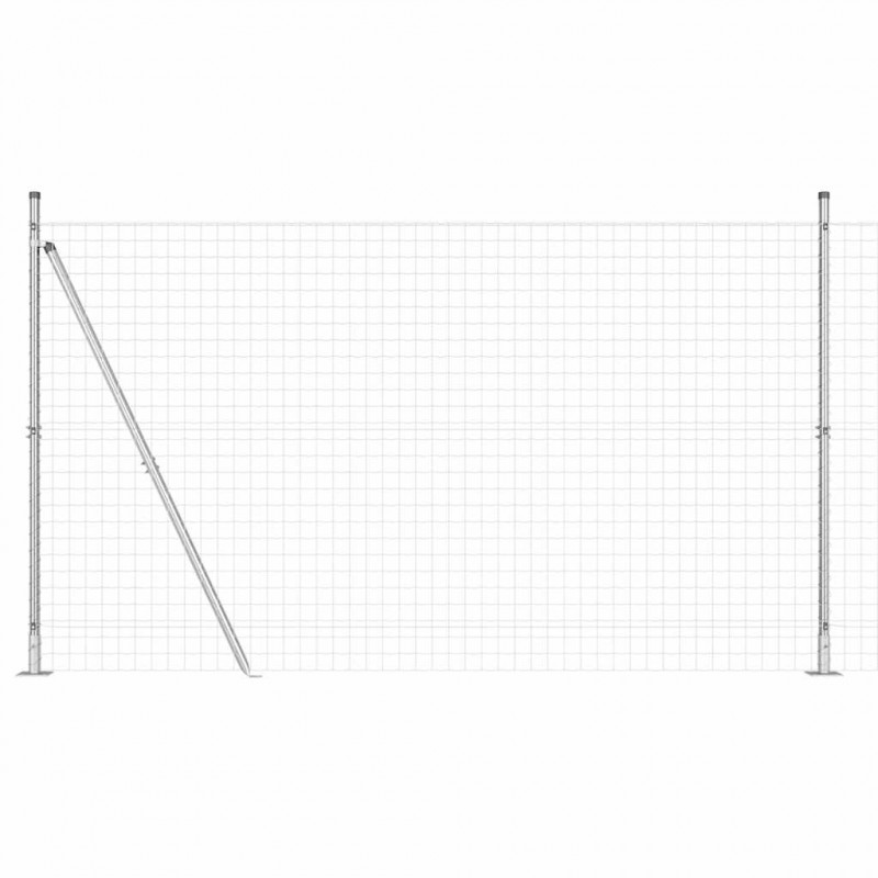 Ogrodzenie z słupkiem Srebrny 1,4 x 10 m Stal
