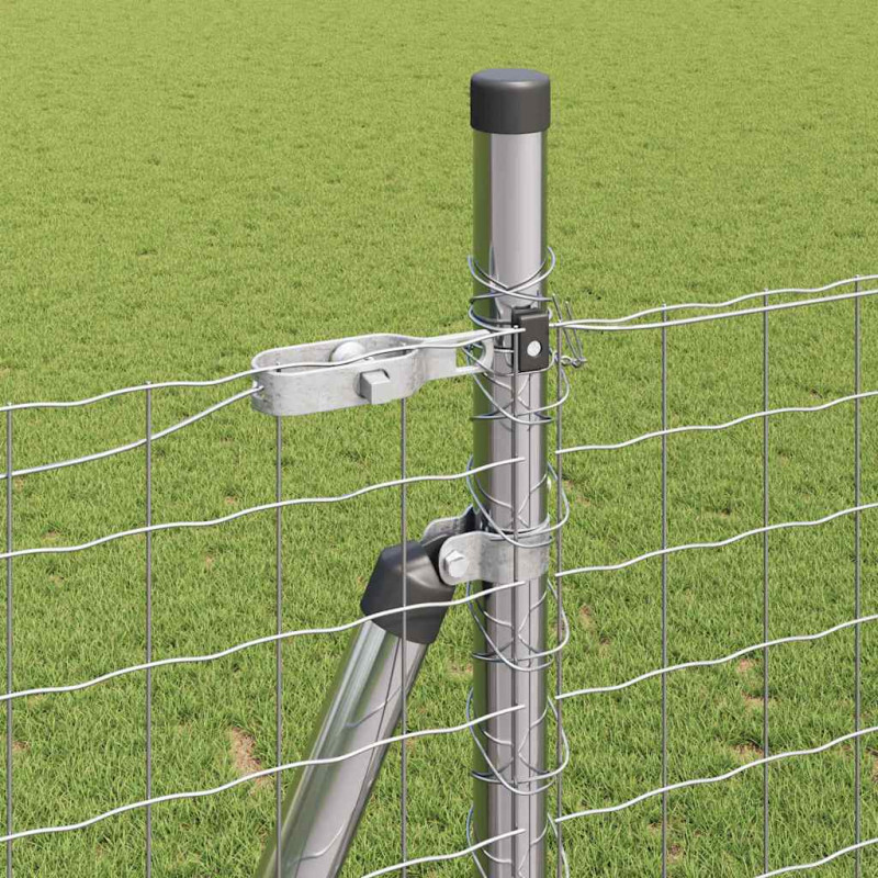 Ogrodzenie z słupkiem Srebrny 1,4 x 10 m Stal