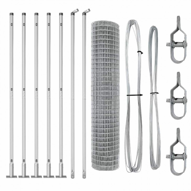 Ogrodzenie z słupkiem Srebrny 1,5 x 10 m Stal
