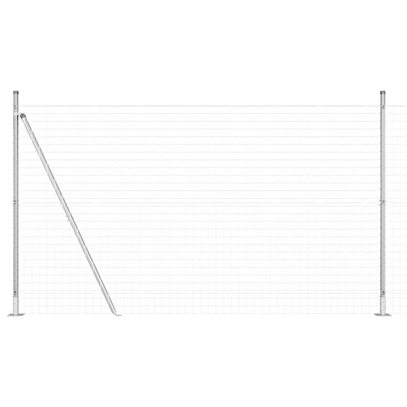 Ogrodzenie z słupkiem Srebrny 1,6 x 10 m Stal