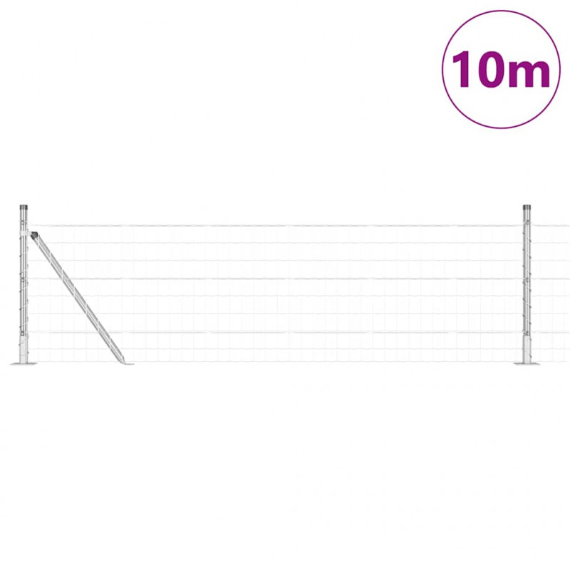 Ogrodzenie z słupkiem Srebrny 0,4 x 10 m Stal