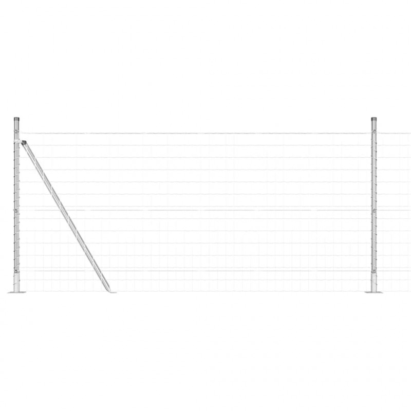 Ogrodzenie z słupkiem Srebrny 0,8 x 10 m Stal