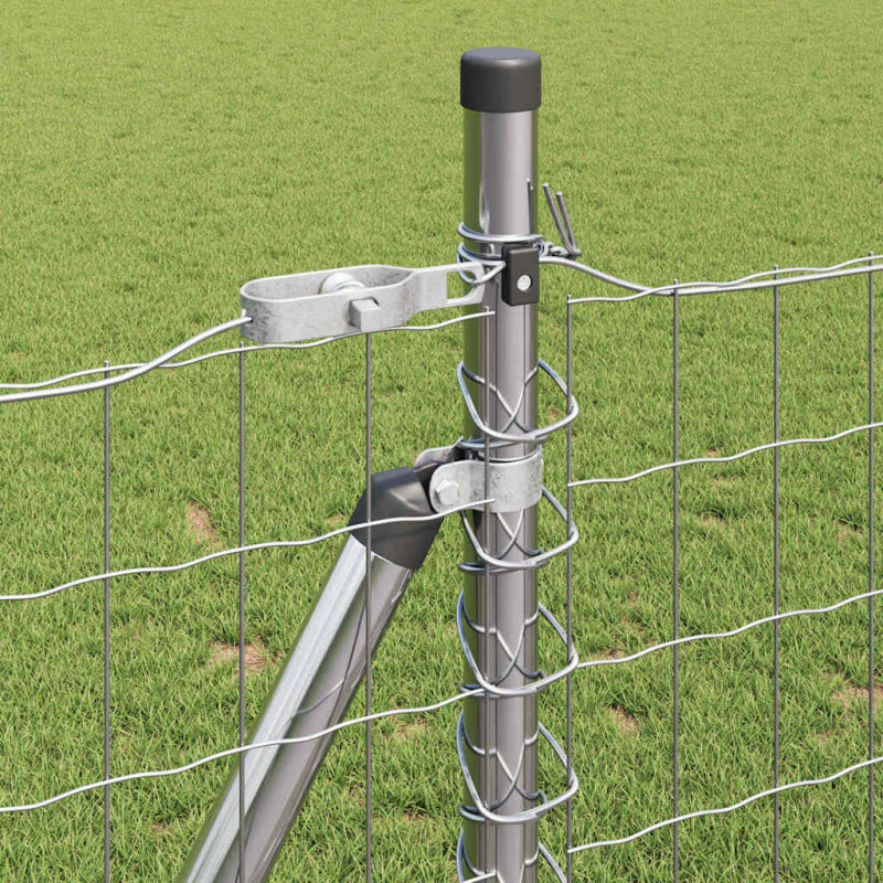 Ogrodzenie z słupkiem Srebrny 0,8 x 10 m Stal