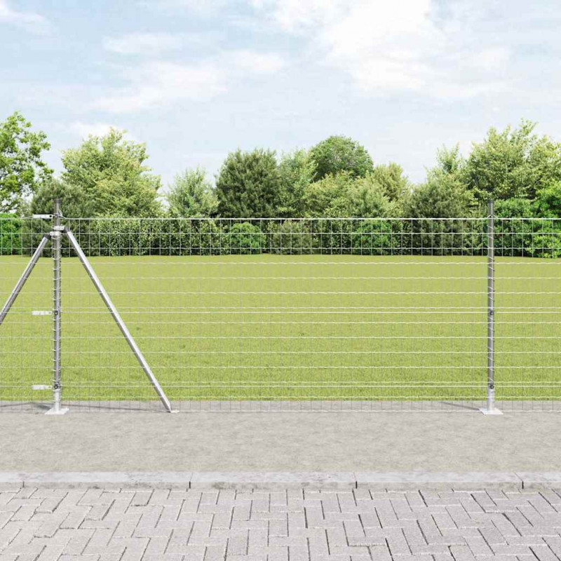 Ogrodzenie z słupkiem Srebrny 1 x 10 m Stal