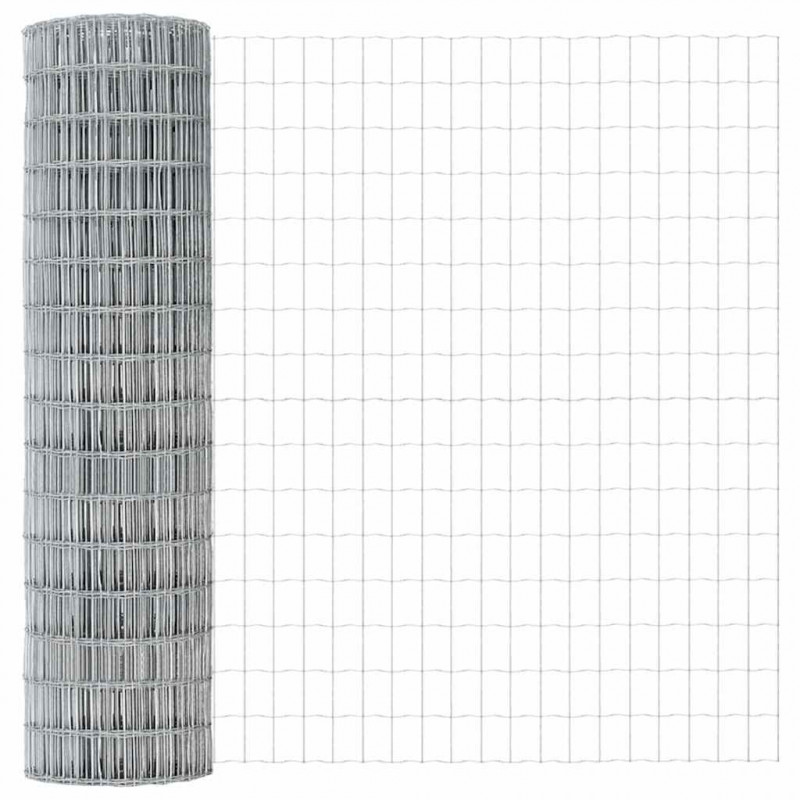 Ogrodzenie z słupkiem Srebrny 1 x 10 m Stal