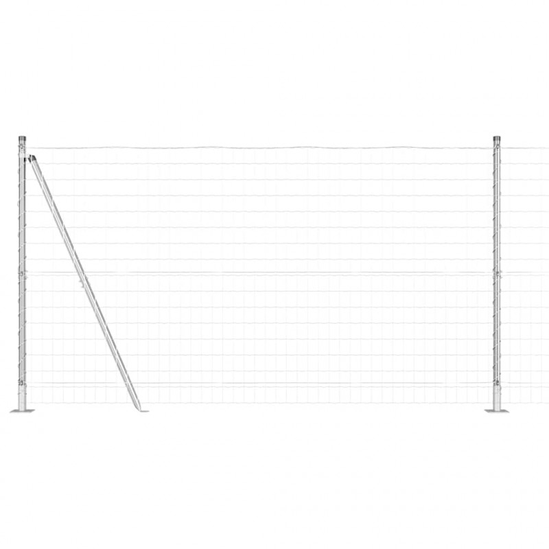 Ogrodzenie z słupkiem Srebrny 1,2 x 10 m Stal
