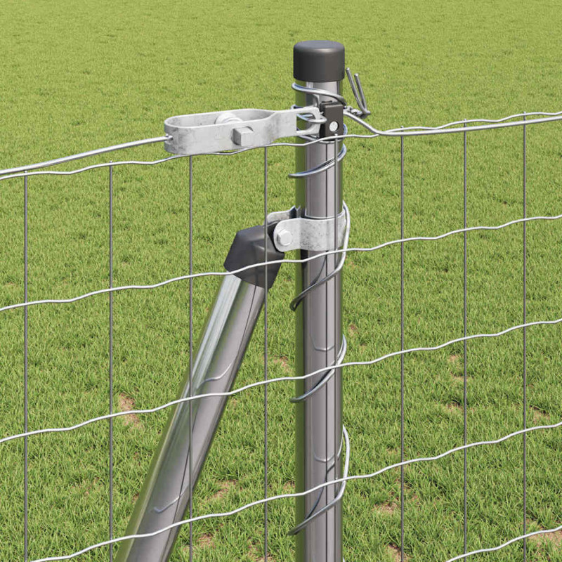 Ogrodzenie z słupkiem Srebrny 1,2 x 10 m Stal